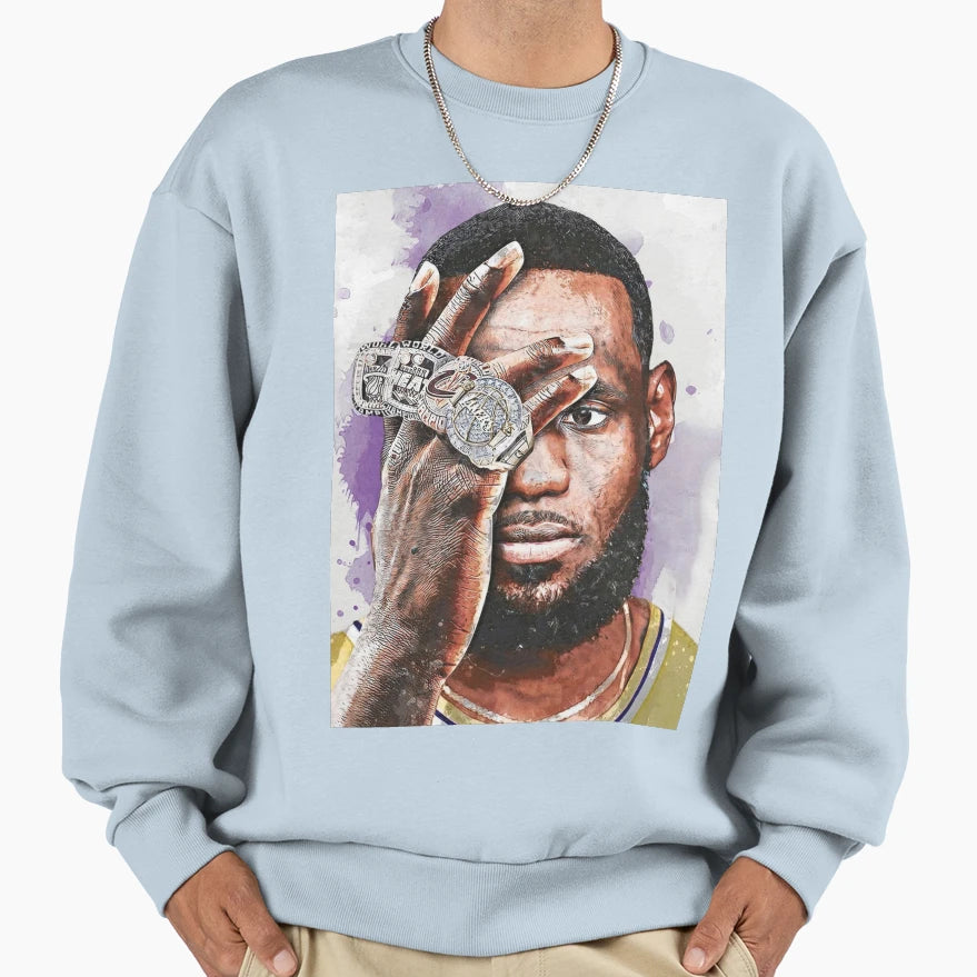 Illustration Lebron James Art Sweatshirt - Custom Art Print Unisex - T-Shirt, Sweatshirt, Hoodie