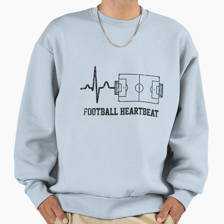 Football Heartbeat Ecg Soccer Field Sweatshirt - Trendy Graphic for Adults - T-Shirt, Sweatshirt, Hoodie