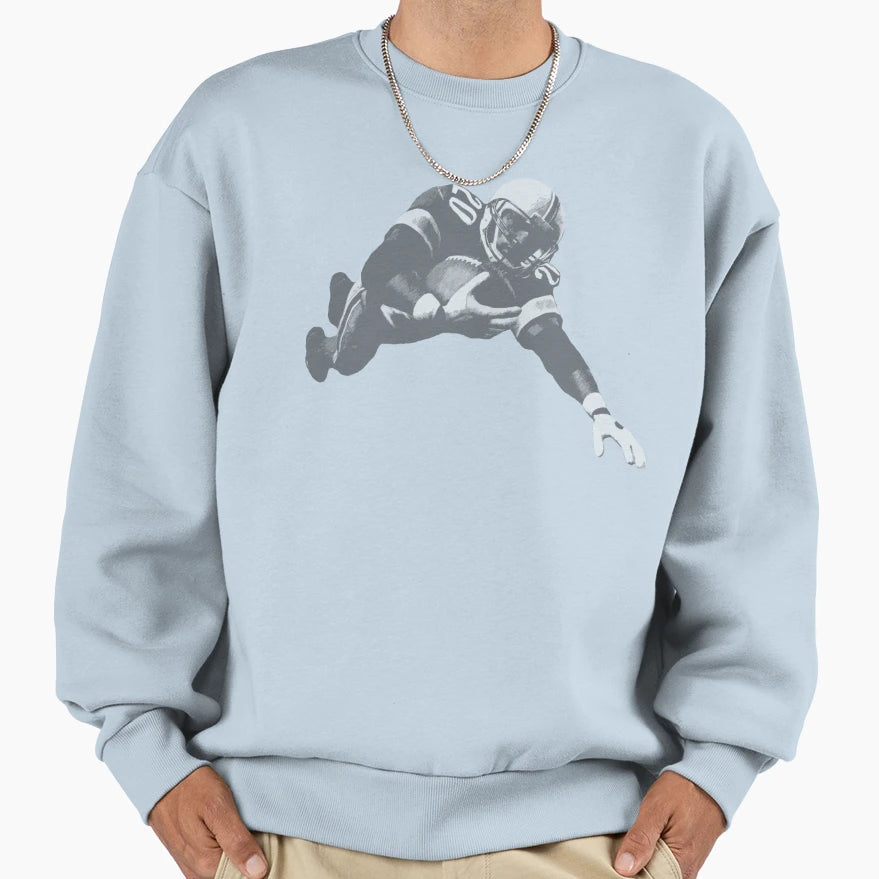 Flying Football Player Sweatshirt - Casual Everyday Wear Men Women - T-Shirt, Sweatshirt, Hoodie