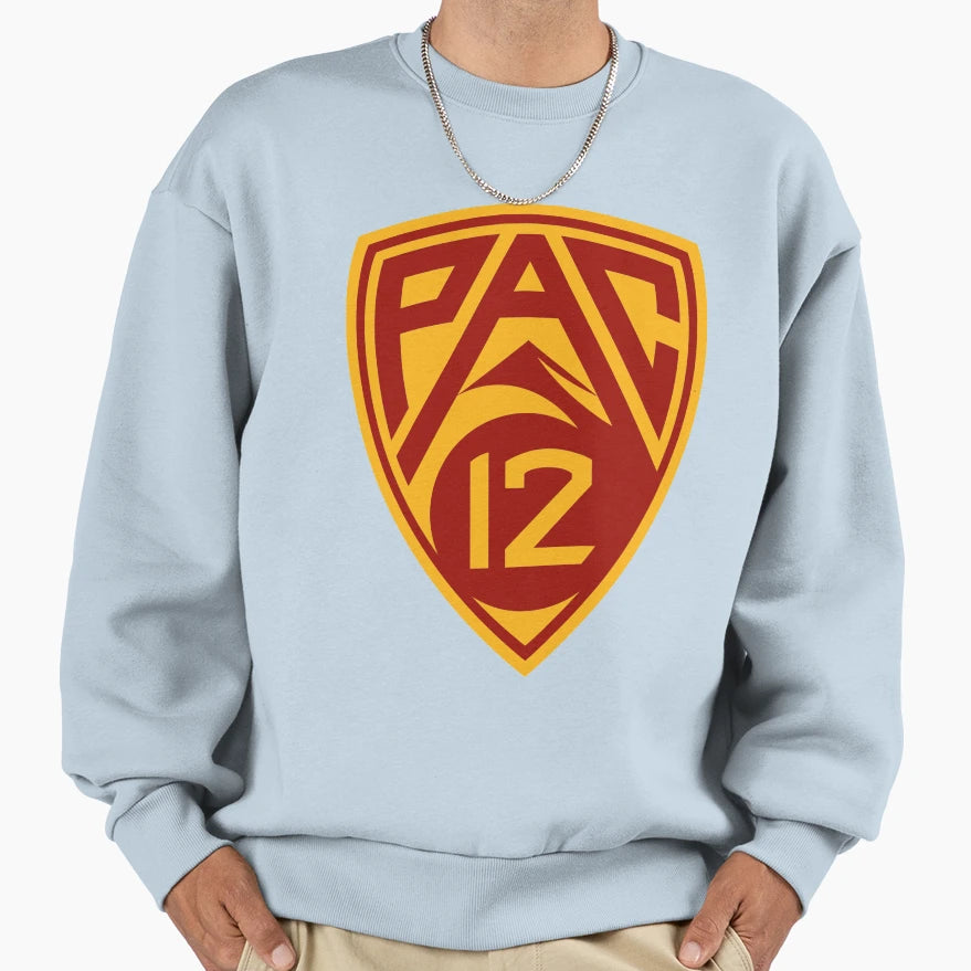 Pac 12 Logo Usc Colors Sweatshirt - Fun Novelty Design Men Women - T-Shirt, Sweatshirt, Hoodie