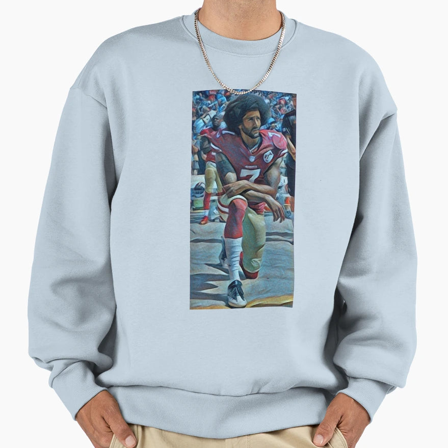Colin Kaepernick Kneeling Sweatshirt - Trendy Graphic for Adults - T-Shirt, Sweatshirt, Hoodie