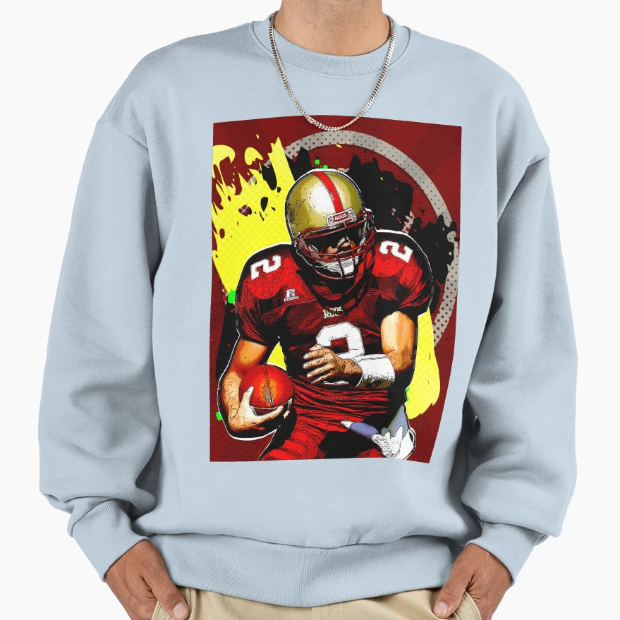 Quarterback American Football Sweatshirt - Custom Art Print Men Women - T-Shirt, Sweatshirt, Hoodie