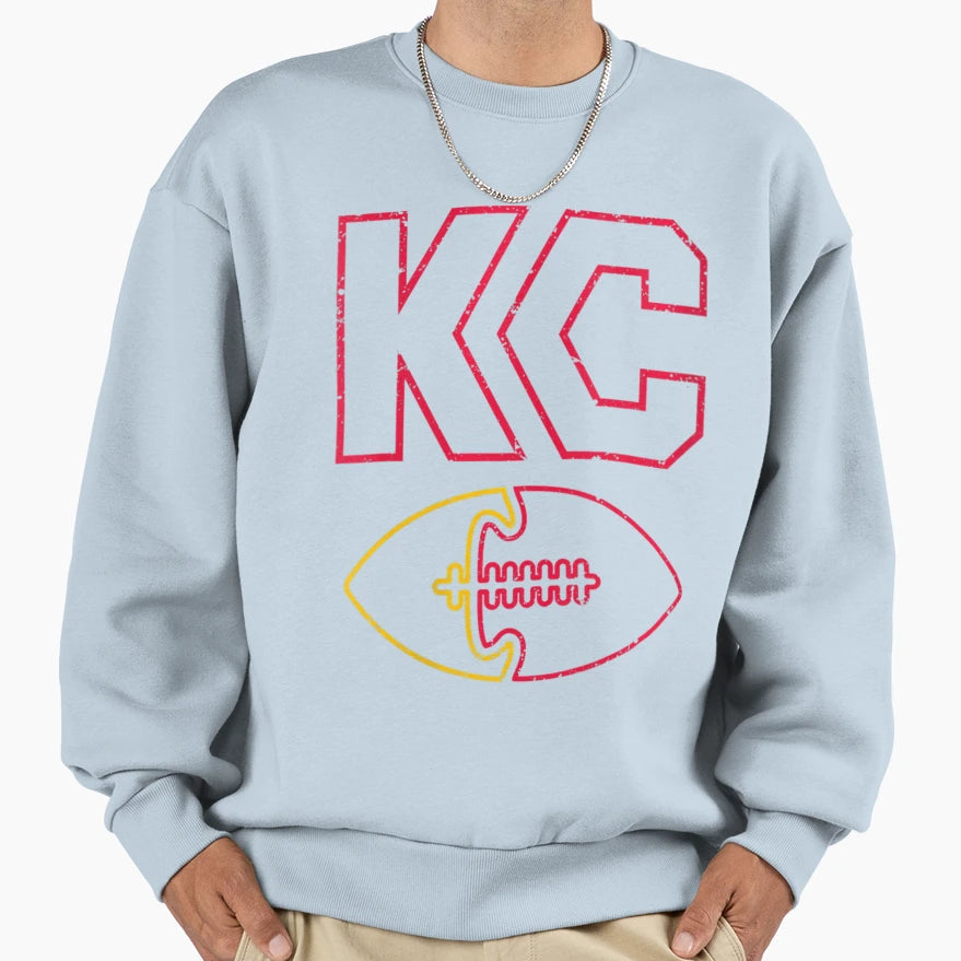 Womens Kc Kansas City Distressed V Neck T-Shirt - Minimalist Print Unisex - T-Shirt, Sweatshirt, Hoodie