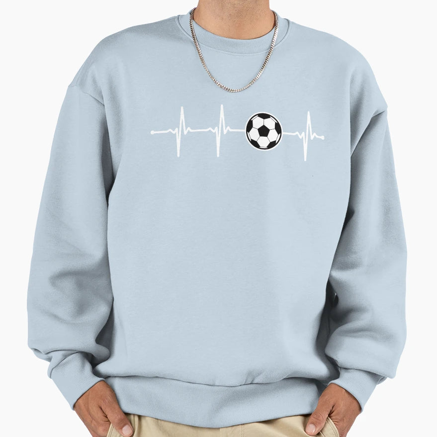 My Heart Beats Soccer Football Ball Sweatshirt - Minimalist Print Unisex - T-Shirt, Sweatshirt, Hoodie