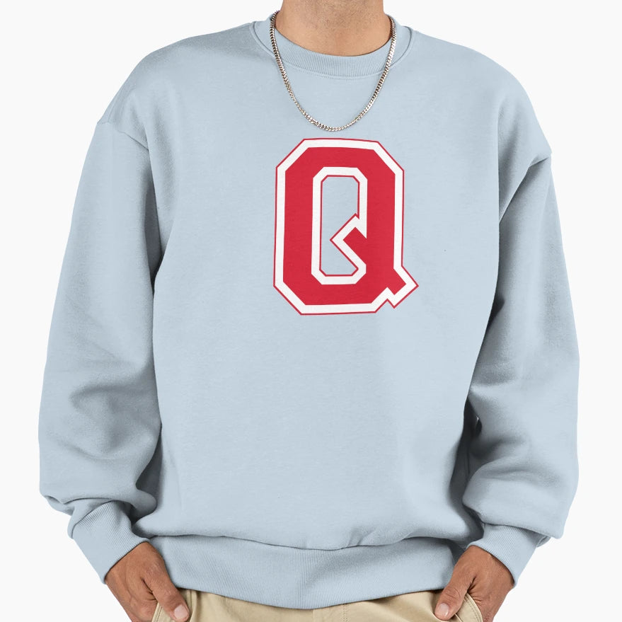 Red Varsity Letter Q Sweatshirt - Novelty Apparel Unisex - T-Shirt, Sweatshirt, Hoodie