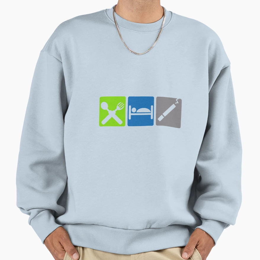 Eat Sleep Smoke Sweatshirt - Trendy Graphic Unisex - T-Shirt, Sweatshirt, Hoodie