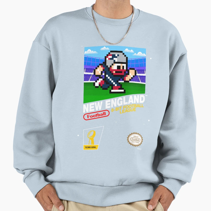 New England Patriots 8 Bit Sweatshirt - Fun Novelty Design for Adults - T-Shirt, Sweatshirt, Hoodie