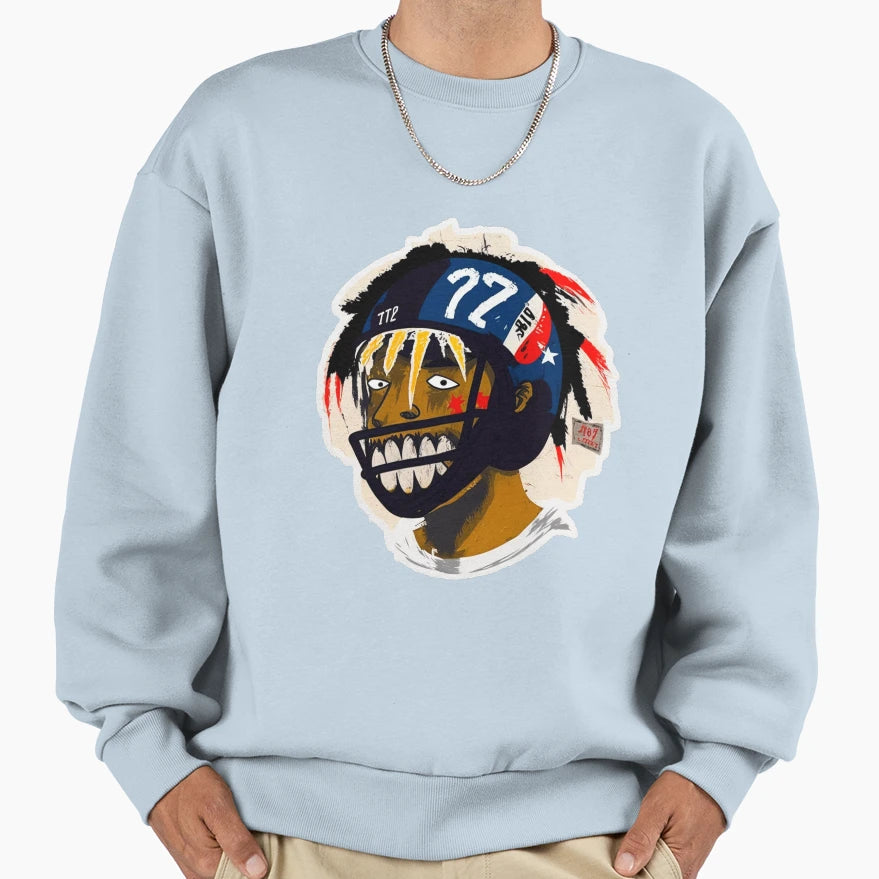 American Football Player Sweatshirt - Graphic Print Unisex - T-Shirt, Sweatshirt, Hoodie
