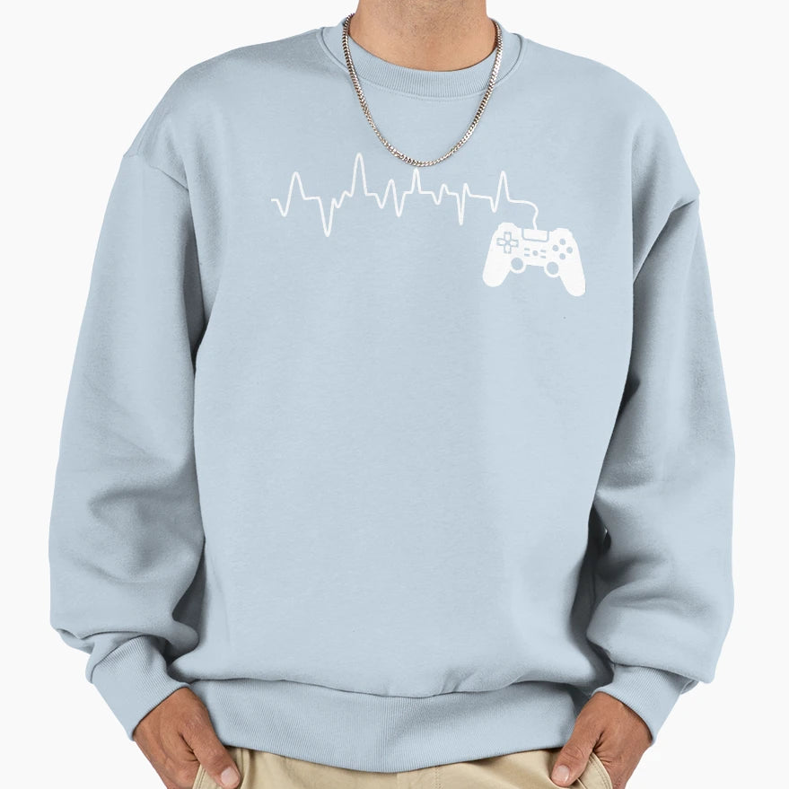 Video Gamers Heartbeat Chart Sweatshirt - Minimalist Print Unisex - T-Shirt, Sweatshirt, Hoodie