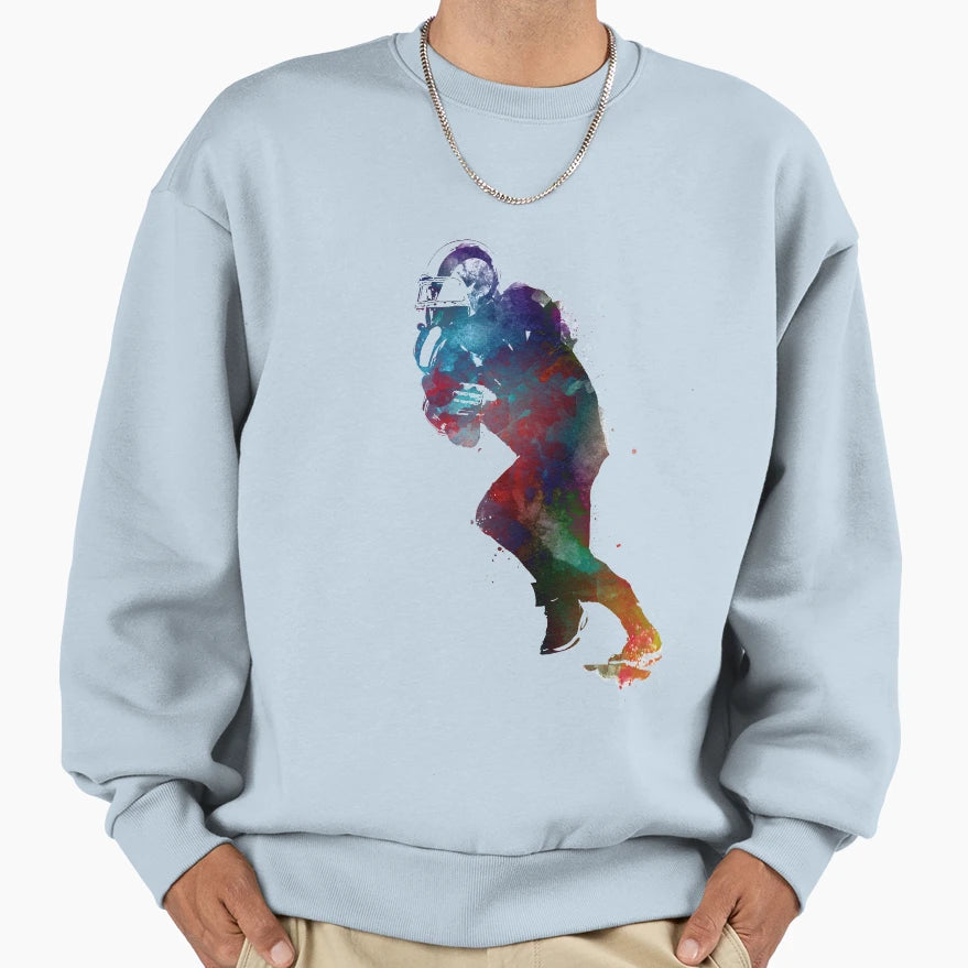 American Football Player Football Sweatshirt - Custom Art Print for Adults - T-Shirt, Sweatshirt, Hoodie