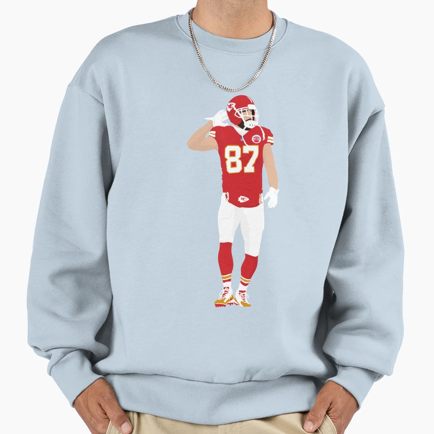 TK Football Illustration Sweatshirt - Minimalist Print for Adults - T-Shirt, Sweatshirt, Hoodie
