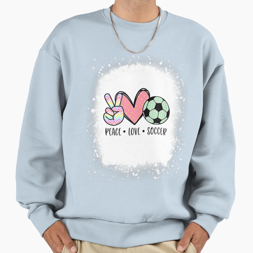 Peace Love Soccer Teen Sweatshirt - Unique Graphic Unisex - T-Shirt, Sweatshirt, Hoodie