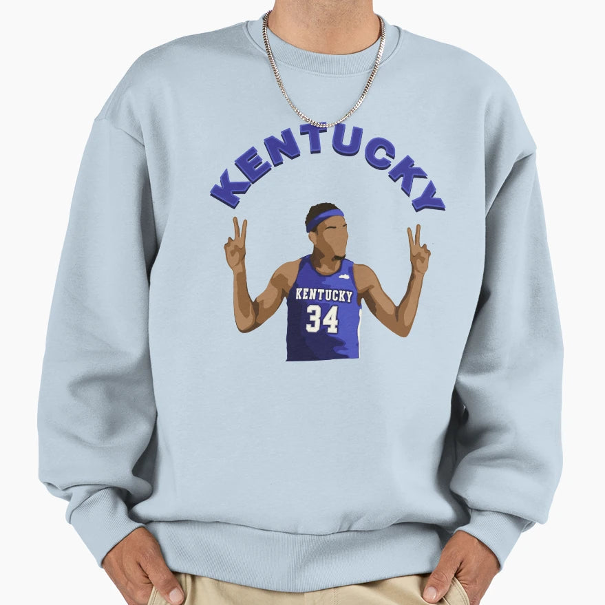 Oscar Tshiebwe 34 University Sweatshirt - Trendy Graphic for Adults - T-Shirt, Sweatshirt, Hoodie