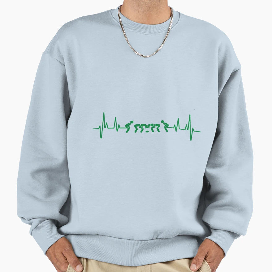 Rugby Player Rugby Heartbeat Rugby Sweatshirt - Streetwear Style Men Women - T-Shirt, Sweatshirt, Hoodie
