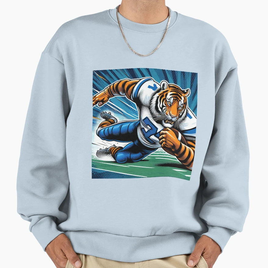 American Football Tiger Rugby Sports Sweatshirt - Aesthetic Graphic Unisex - T-Shirt, Sweatshirt, Hoodie