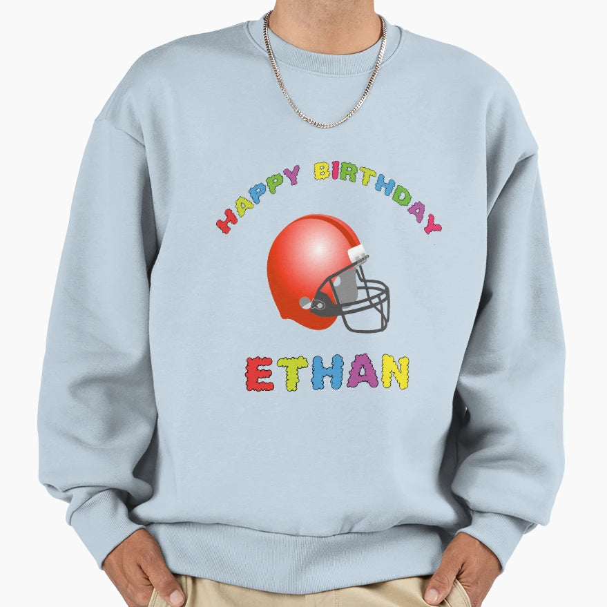Birthday American Football Helmet T-Shirt - Fun Novelty Design Unisex - T-Shirt, Sweatshirt, Hoodie