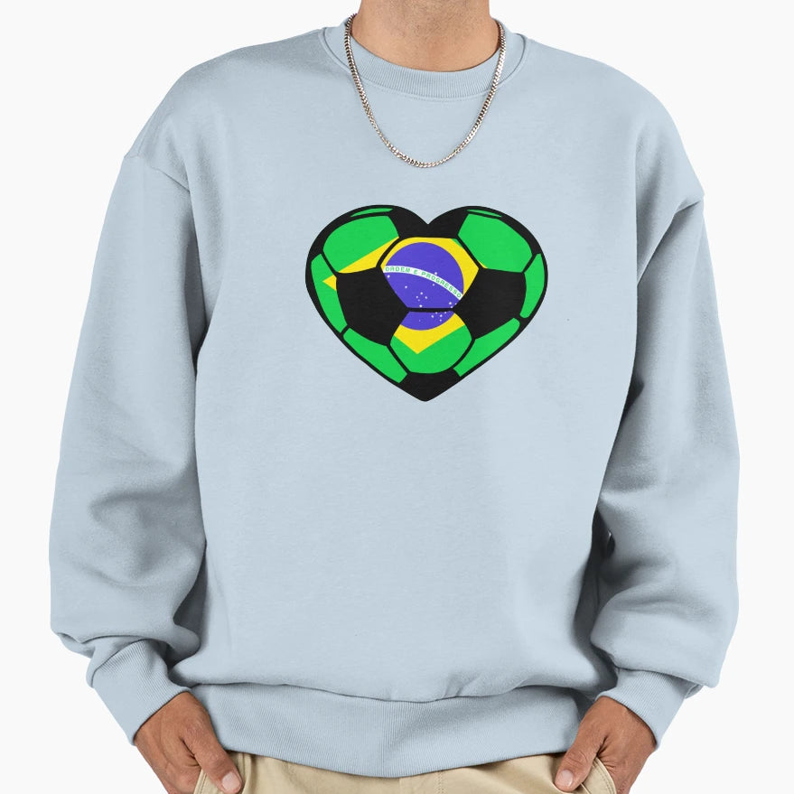 Football Love Brazil Soccer Sweatshirt - Fun Novelty Design Unisex - T-Shirt, Sweatshirt, Hoodie