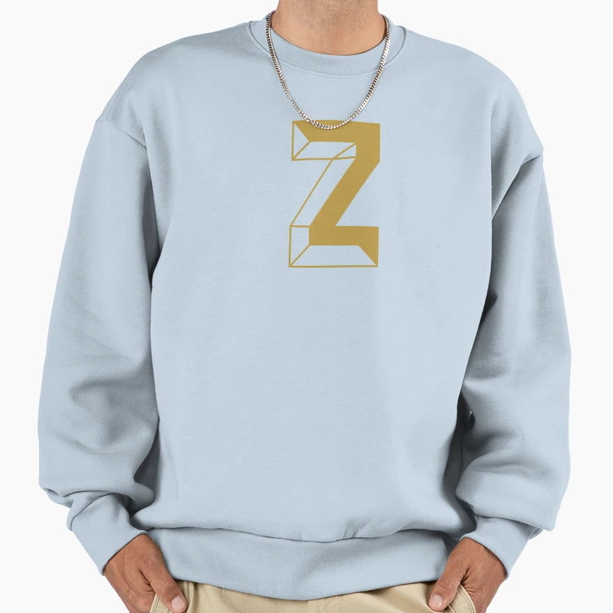 Modern Monogram Initial Letter Z Sweatshirt - Fun Novelty Design for Adults - T-Shirt, Sweatshirt, Hoodie
