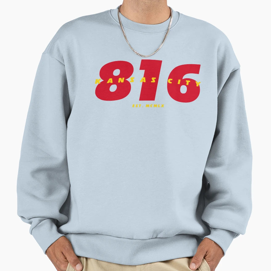 816 Kansas City Football Sweatshirt - Custom Art Print Unisex - T-Shirt, Sweatshirt, Hoodie