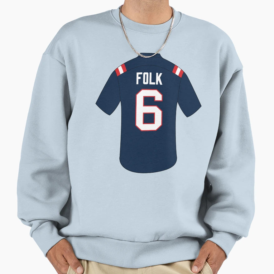 Nick Folk Jersey Number 6 Sweatshirt - Custom Art Print Men Women - T-Shirt, Sweatshirt, Hoodie