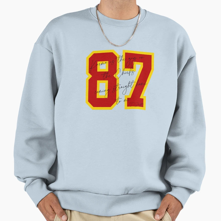 Karma Is Guy Chiefs 2 Sweatshirt - Aesthetic Graphic for Adults - T-Shirt, Sweatshirt, Hoodie