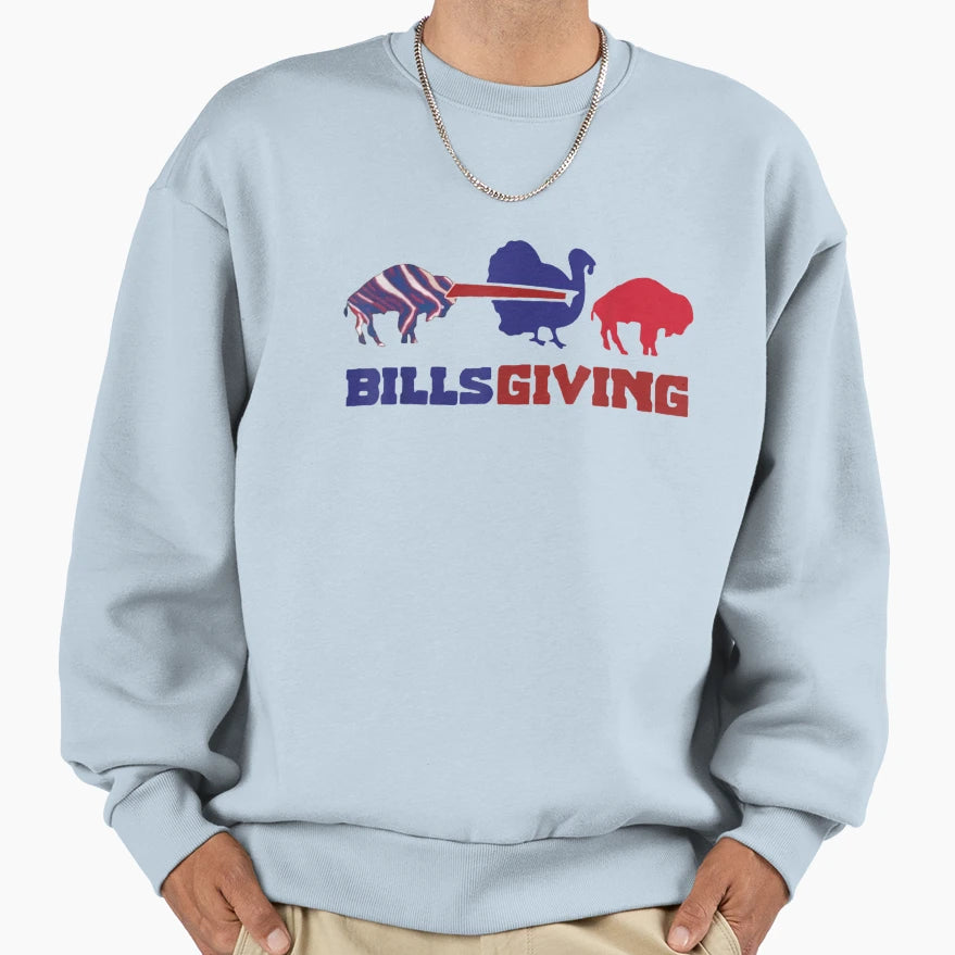 Happy Billsgiving Chicken Football Sweatshirt - Novelty Apparel Unisex - T-Shirt, Sweatshirt, Hoodie