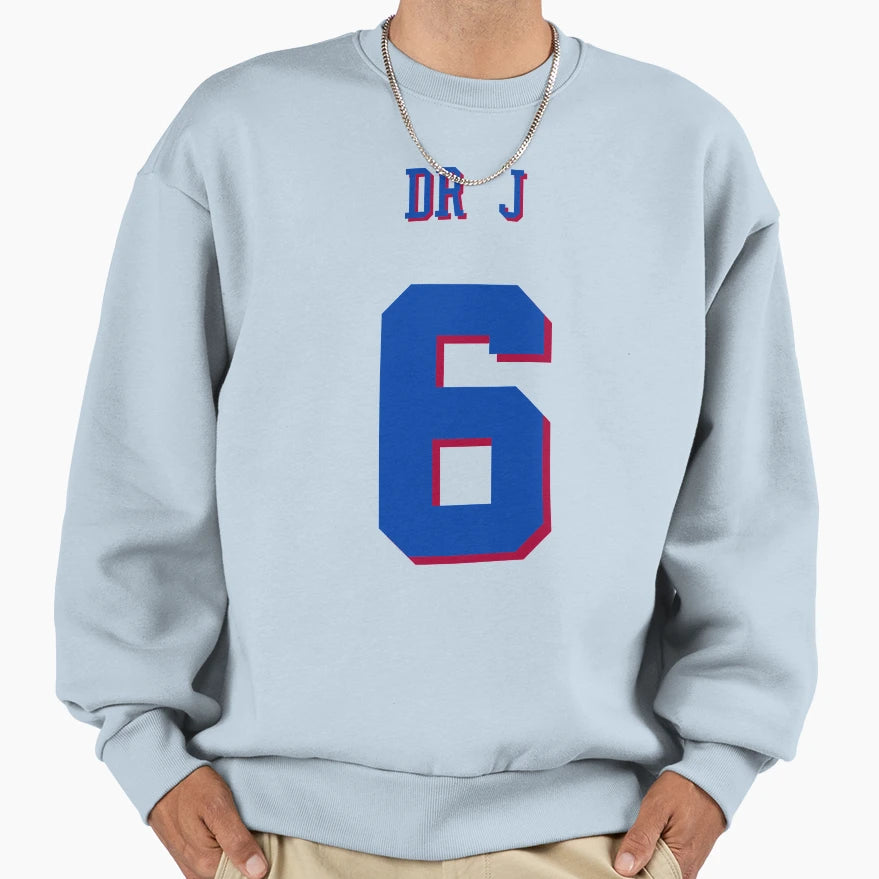 Julius Erving Dr J Jersey No 6 Sweatshirt - Minimalist Print Men Women - T-Shirt, Sweatshirt, Hoodie