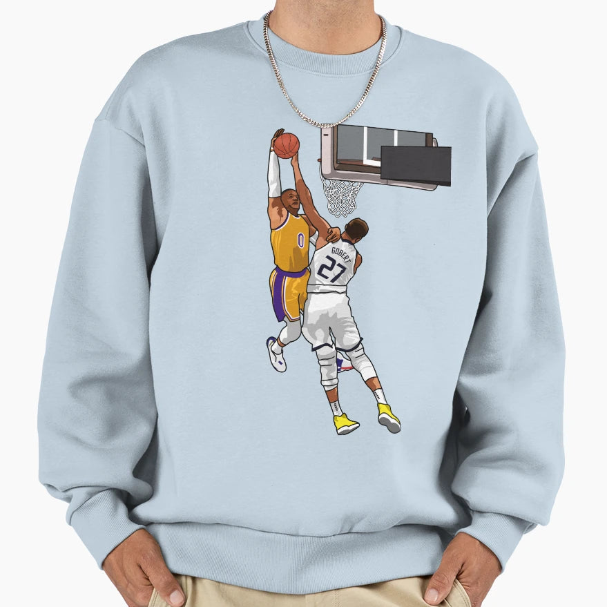 Russel Westbrook Dunk Over Sweatshirt - Fun Novelty Design for Adults - T-Shirt, Sweatshirt, Hoodie