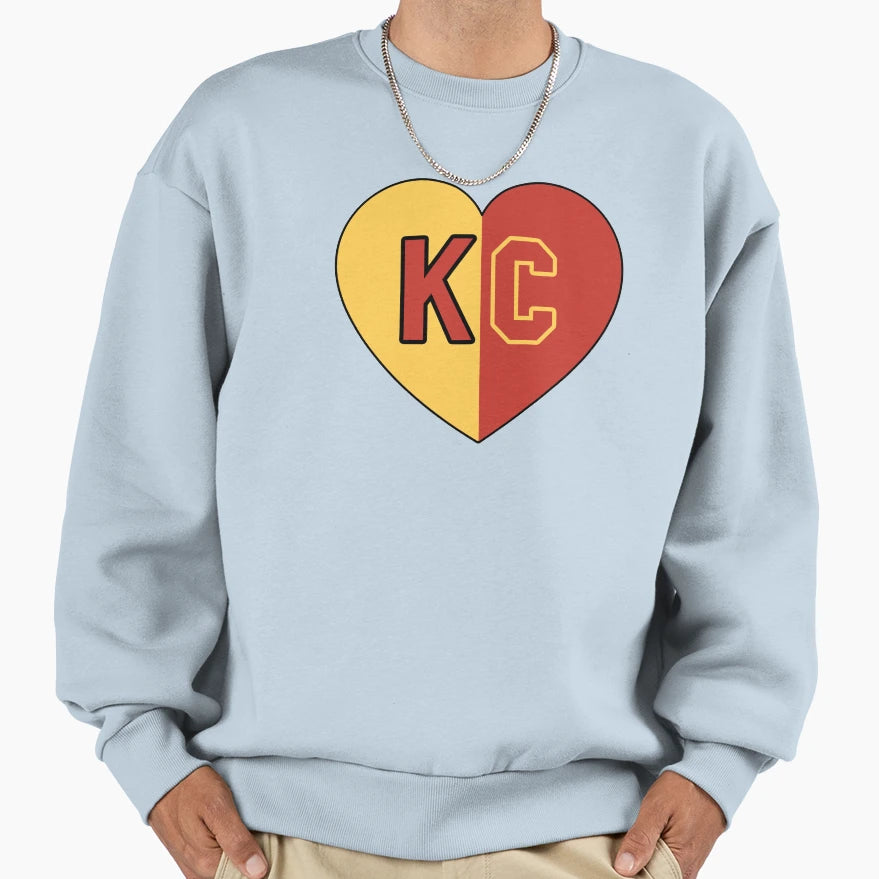 I Love Kansas City Kc Heart Sweatshirt - Novelty Apparel for Adults - T-Shirt, Sweatshirt, Hoodie