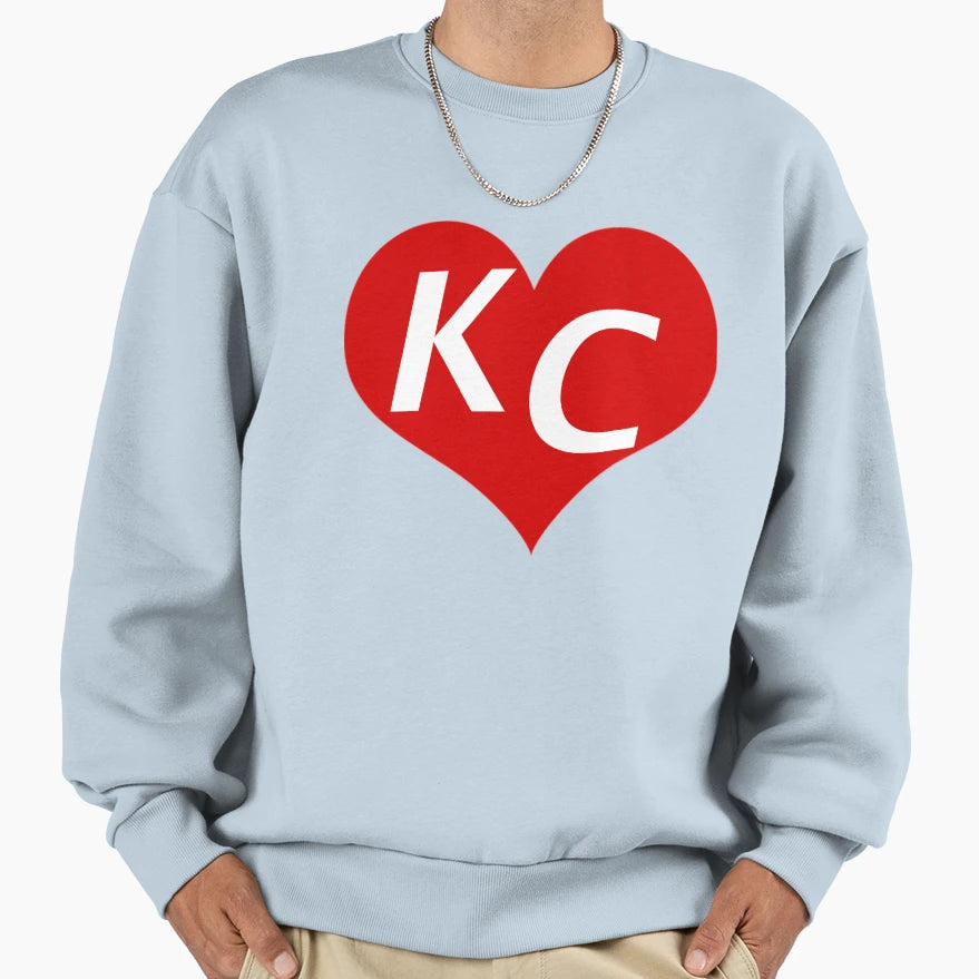 Love Kc Heart Love Kansas City Sweatshirt - Novelty Apparel for Adults - T-Shirt, Sweatshirt, Hoodie