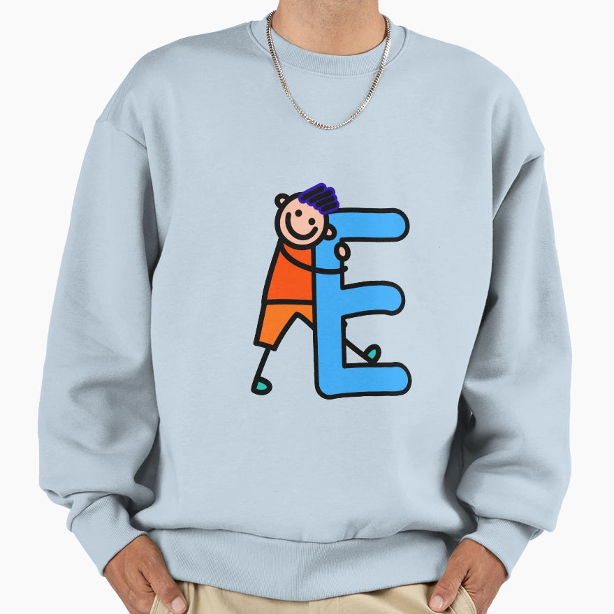 Letter E Alphabet Colorful Sweatshirt - Aesthetic Graphic Men Women - T-Shirt, Sweatshirt, Hoodie