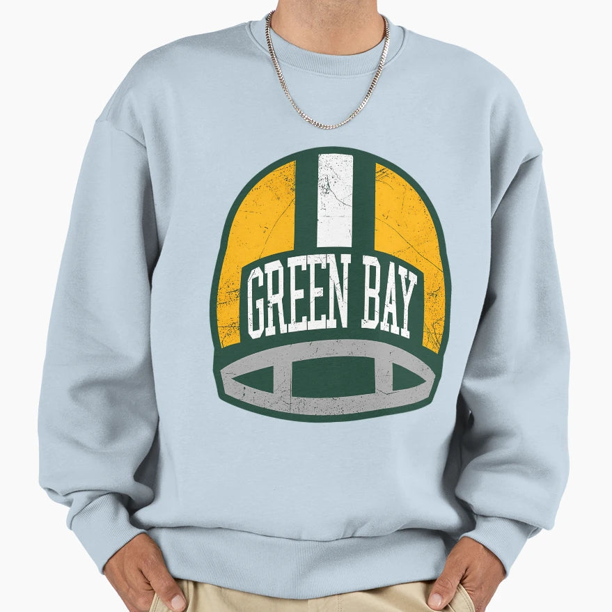 Green Bay Helmet Green Sweatshirt - Novelty Apparel Unisex - T-Shirt, Sweatshirt, Hoodie