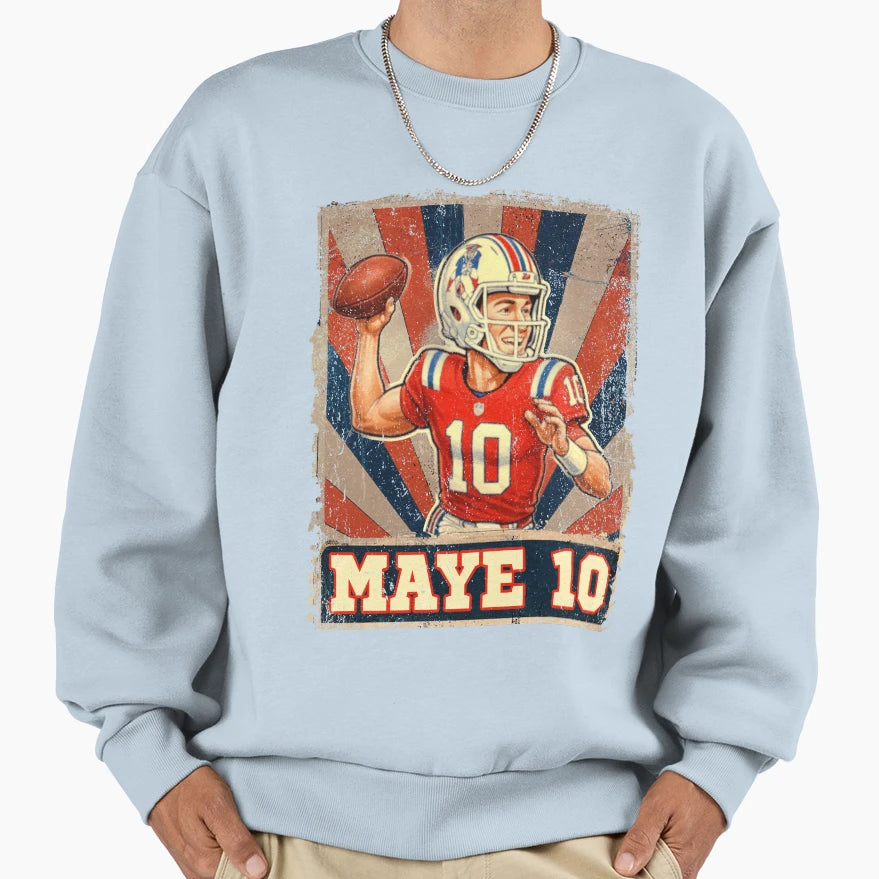 Maye Funny Drake Maye Football Meme Sweatshirt - Minimalist Print Men Women - T-Shirt, Sweatshirt, Hoodie