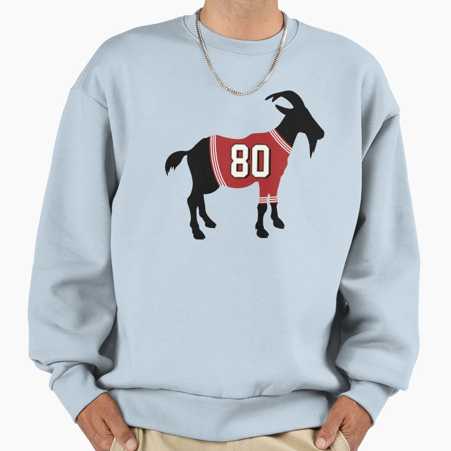 Jerry Rice Goat Sweatshirt - Minimalist Print for Adults - T-Shirt, Sweatshirt, Hoodie