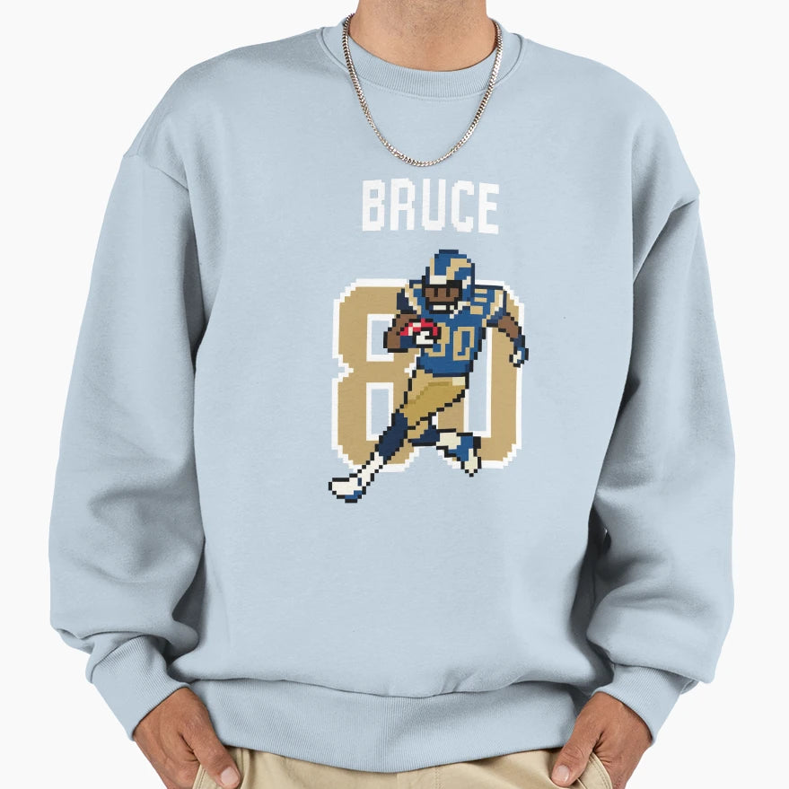 Isaac Bruce 80 Rams 8 Bit Sweatshirt - Fun Novelty Design for Adults - T-Shirt, Sweatshirt, Hoodie