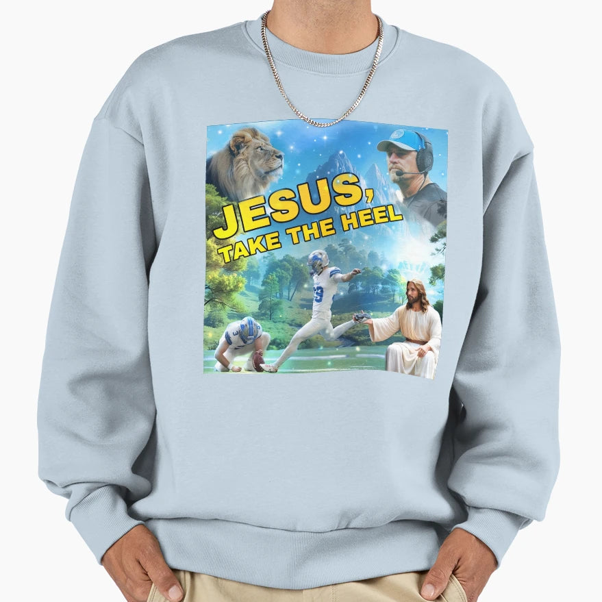 Jake Bates Jesus Take Heel White Sweatshirt - Streetwear Style for Adults - T-Shirt, Sweatshirt, Hoodie