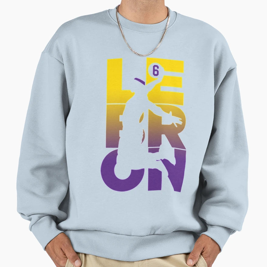 Lebron James Dunking 6 Lakers Sweatshirt - Graphic Print for Adults - T-Shirt, Sweatshirt, Hoodie