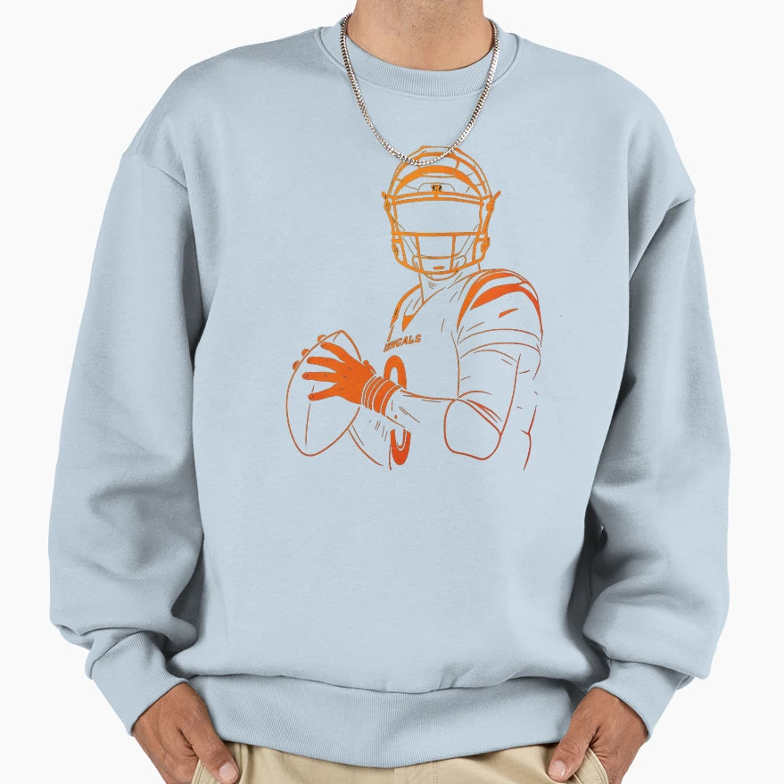 JB Quarterback Line Art Tribute Sweatshirt - Fun Novelty Design Unisex - T-Shirt, Sweatshirt, Hoodie