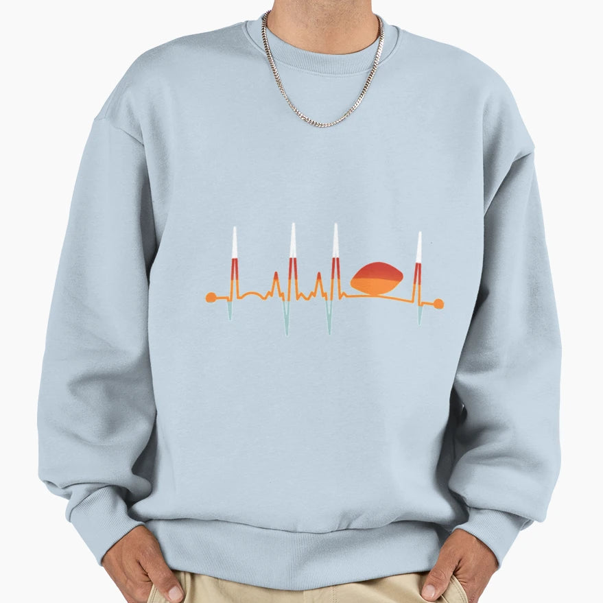 Football Heartbeat Football Love T-Shirt - Custom Art Print Unisex - T-Shirt, Sweatshirt, Hoodie