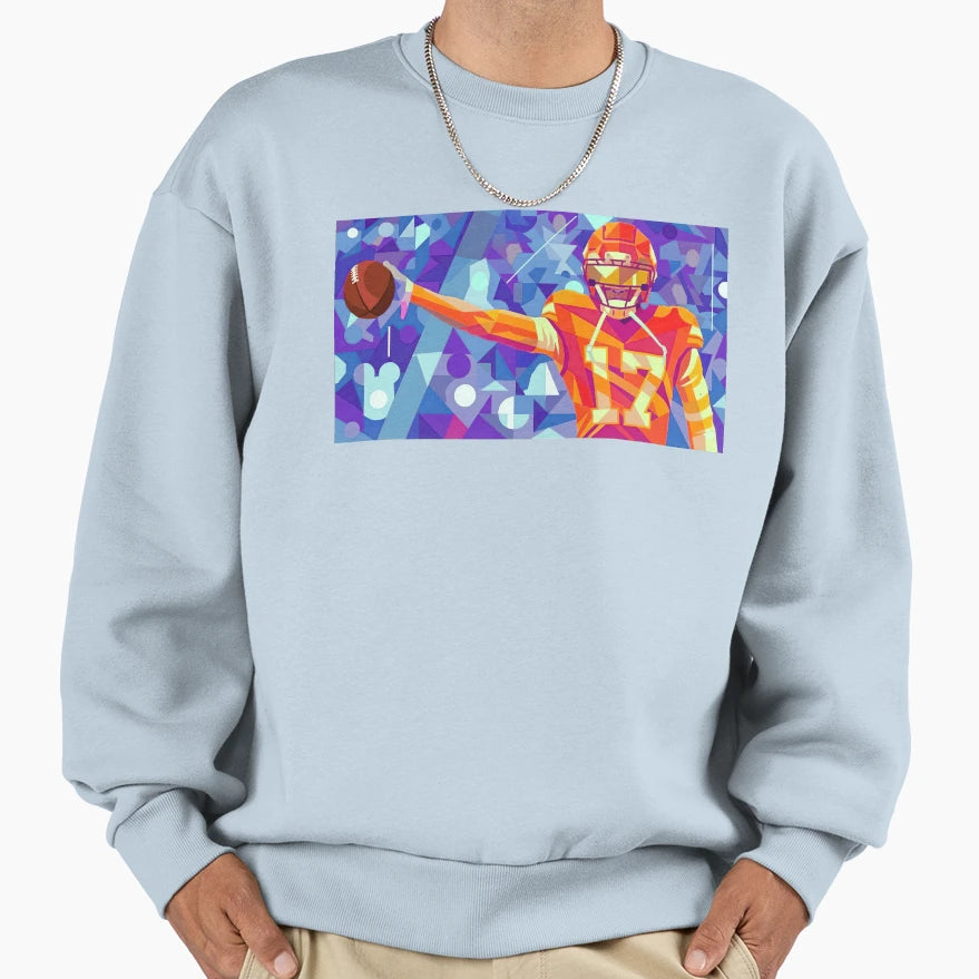 Football Player Sweatshirt - Casual Everyday Wear for Adults - T-Shirt, Sweatshirt, Hoodie