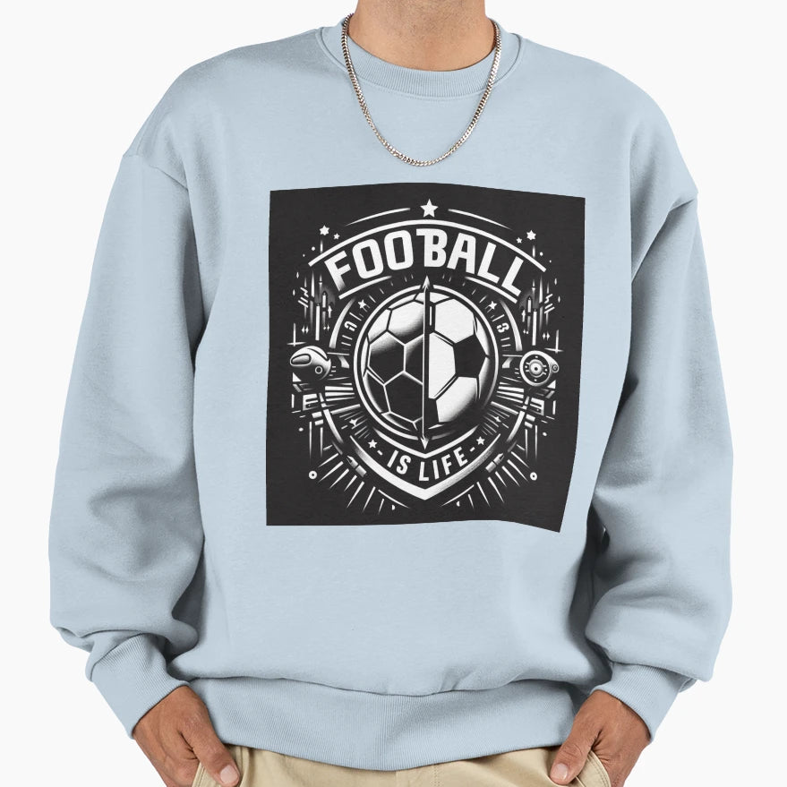 Football Is Life Logo Sweatshirt - Novelty Apparel Unisex - T-Shirt, Sweatshirt, Hoodie