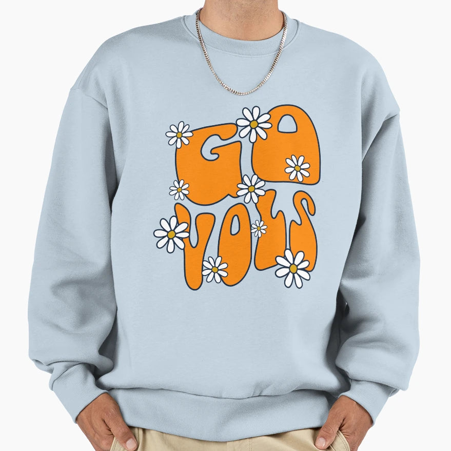 Groovy Daisy Go Vols Sweatshirt - Minimalist Print Unisex - T-Shirt, Sweatshirt, Hoodie