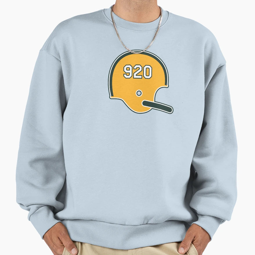 Green Bay Packers 920 Helmet Sweatshirt - Graphic Print Unisex - T-Shirt, Sweatshirt, Hoodie