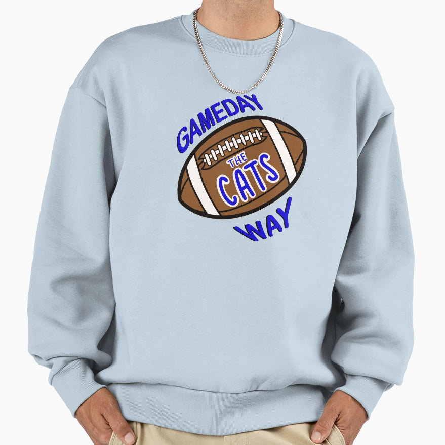 Game Day Football Cats Sweatshirt - Fun Novelty Design for Adults - T-Shirt, Sweatshirt, Hoodie