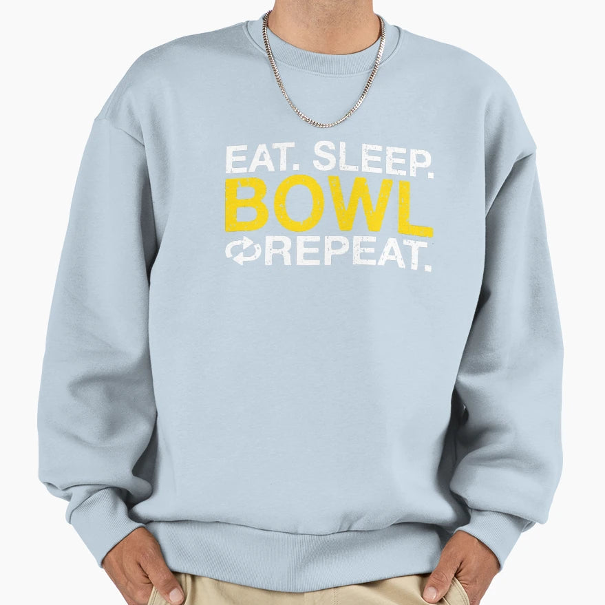 Eat Sleep Bowl Repeat Sweatshirt - Aesthetic Graphic Unisex - T-Shirt, Sweatshirt, Hoodie