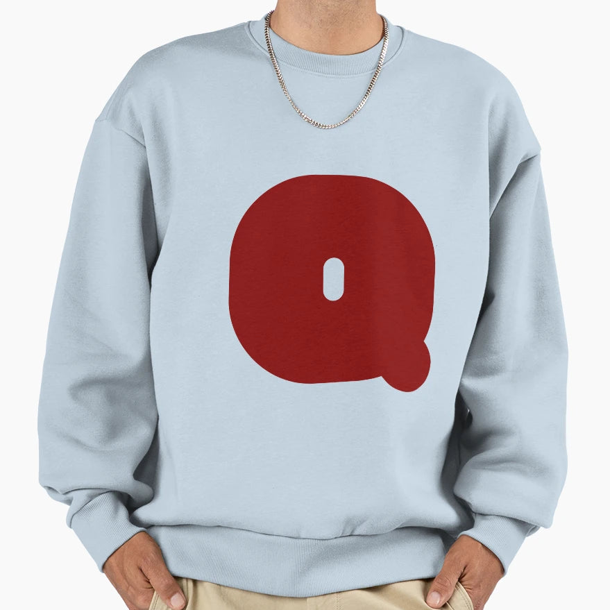 Alphabet Q Capital Letters Sweatshirt - Casual Everyday Wear for Adults - T-Shirt, Sweatshirt, Hoodie