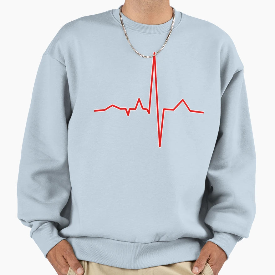 Heartbeat Sweatshirt - Minimalist Print Men Women - T-Shirt, Sweatshirt, Hoodie