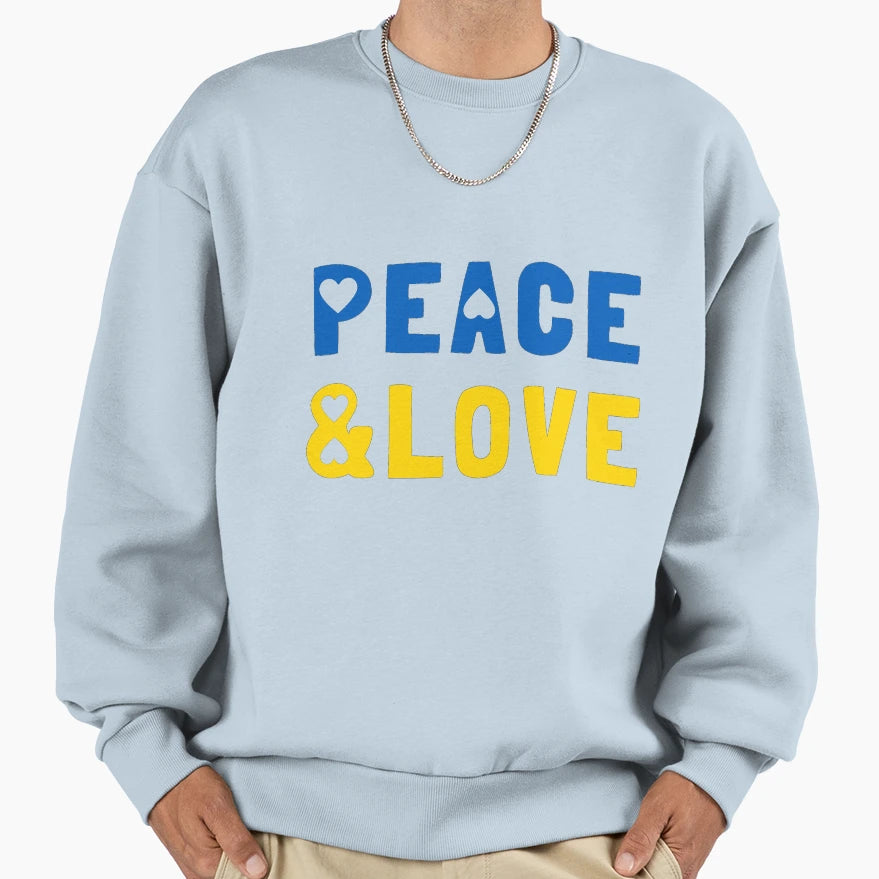 Peace And Love Sweatshirt - Graphic Print for Adults - T-Shirt, Sweatshirt, Hoodie
