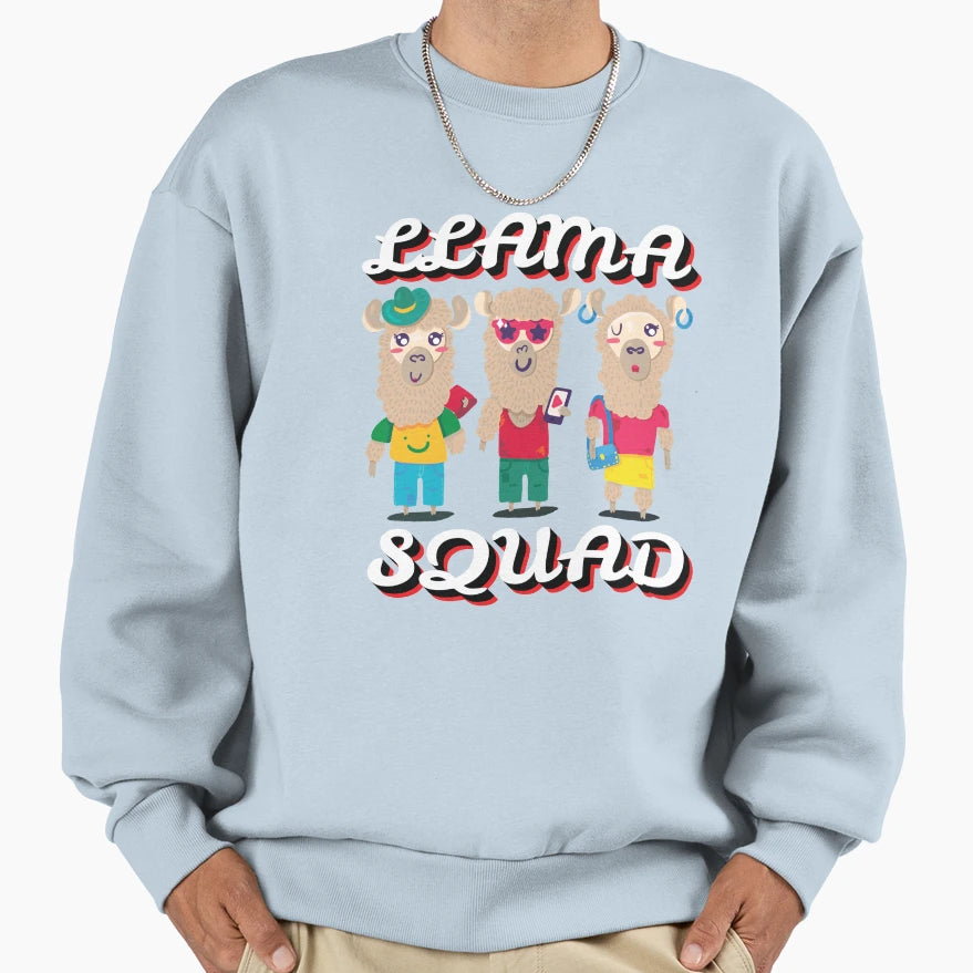 Llama Squad Sweatshirt - Graphic Print Men Women - T-Shirt, Sweatshirt, Hoodie