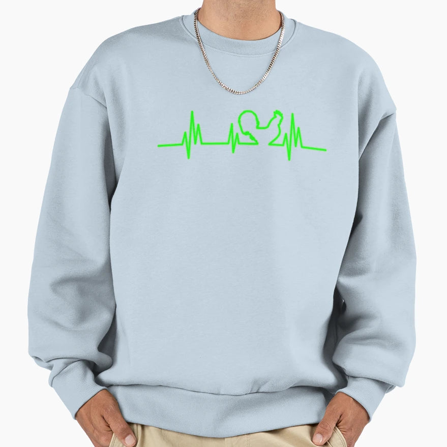 Heartbeat Chicken Sweatshirt - Streetwear Style Unisex - T-Shirt, Sweatshirt, Hoodie